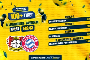 AdmiralBet 100+ tiket - Jedno slovo, dva univerzuma, Bajer na Bajern za kvotu 149!